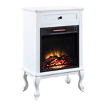 ZUN White 1-Drawer Fireplace with Queen Ann Leg B062P189189