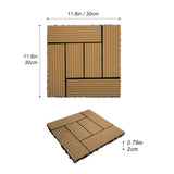 Wood Plastic Composite Deck Tiles Set of 20pcs, Composite Decking Resist Rust, Patio Flooring 59176872