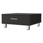 ZUN Black Wengue 1-Drawer Rectangle Coffee Table B06280212