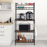 5-Tier Bakers Rack with 10 S-Shaped Hooks, Industrial Microwave Oven Stand, Free Standing 55910941