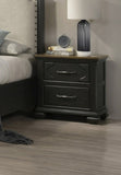 1pc Traditional 2-Drawer Nightstand Wooden Bedroom Furniture Gray Brown Finish Metal knobs B011P218285