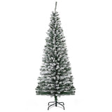 6' Tall Unlit Snow-Flocked Slim Artificial Christmas Tree with Realistic Branches and 492 Tips-Does 60727428