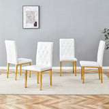 4 piece set of white armless dining chairs brings a touch of elegance and mystery to the dining area W1151131992