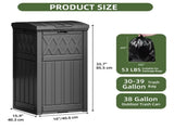31 Gallon Large Outdoor Trash Bin, Waterproof Resin Garbage Can with Lid & Drip Tray, Waste 85962609