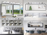 Modern 7-Light LED Vanity Light Fixture - Chrome Finish with Acrylic Light Shades - Energy-Efficient W1340P206817