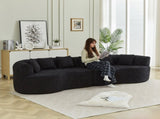 Curved Sectional Sofa, 111.5-inch Oversized Modern Bone-Free Cloud Sofa with 6 Pillows Luxury W3505P456569