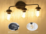 3-Light with Clear Glass Glacier Shade Unique Hand-make Lampshade Industrial Indoor Light Fixtur E26 35005971