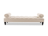 Lewis Bolster Arm Entryway Bench, Sky Neutral Beige Polyester B2719P238173