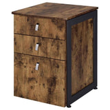 ZUN Antique Nutmeg 3-drawer File Cabinet B062P153724