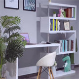 ZUN Office desk with display stand white 99892663