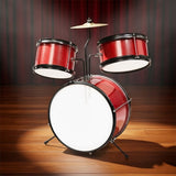 14"x10" 3-Pieces Junior Kids Drum Set Kit Pedal Drum Stick Wrench Drum Stool Red 10582119