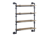 Brantley Oak & Sandy Black Finish Wall Rack W/4 Shelves B2726P446701