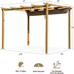 ZUN Outdoor Retractable Pergola Garden Pergola Patio Grill Gazebo with Heavy Duty Grape Trellis Sunshade W1859110169