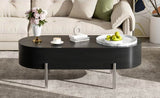 U-Can 47.2''Lift Top Coffee Table with 360-degree Marble-patterned rotating tray,Hidden Compartment, N724P228920B