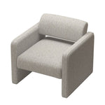 ZUN Beige stripe single sofa chair, upholstered comfortable chair with armrests, for dining W487P183020