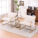 2 Sets 1 Case, Upholstered Hanging Armchair with Arm PocketsMetal frame, gold-plated craftsmanship, 91282753