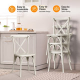 2pcs X- back Garden Plastic Folding Chair White 51284971