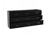 Modern Black 9-Drawer Dresser for Bedroom - Ample Storage Wide Chest of Drawers, Sturdy & Safe W1785P201148