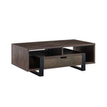 ZUN Contemporary Coffee Table with Drawer and Lift Top Table Top - Dark Brown B107131425