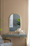 ZUN 24" x 36" Arched Accent Mirror with Gold Metal Frame for Bathroom, Bedroom, Entryway Wall W2078124337