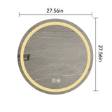 27-inch H LED Single Bathroom Vanity Mirror Polished Crystal Bathroom Round Vanity mirror for smart W2026P203675