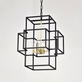 4-Light Metal Lantern Tiered Pendant Hanging Light Fixtures, Industrial Farmhouse Adjustable Height W1592P247685