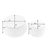 Round Storage Ottoman, 2 in 1 Function, Work as End table and Ottoman,with small seat,Dark W487P165700