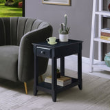 ZUN Black Accent Table with Bottom Shelf B062P181362