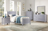 Transitional Gray Finish 1pc Nightstand of Drawers Wood knobs Turned Feet Modern Bedroom Furniture B011P294629