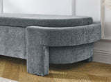 Chenille Upholstered Bench with Large Storage Space for the Living Room, Entryway and Bedroom,Grey, W48790041