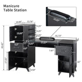 Black relief particle board tempered glass 141*50*112cm three doors and two drawers fanless nail 18175972