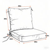 24x24 Inch Outdoor Deep Seat Cushion Set - Waterproof Fade-Resistant Patio Furniture Cushions with W419P290481