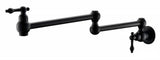 Pot Filler Faucet Wall Mount,with Double Joint Swing Arms Matte Black JYC33651MB