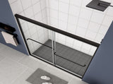 Bypass shower door, sliding door, with 1/4" tempered glass and Matted black finish 56-60"x70" W2122131032