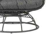 Hikre Clear Glass, Charcoal Fabric & Black Wicker Patio Lounge Chair & Side Table B2726P446697