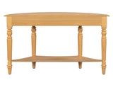 TREXM Farmhouse Half Moon Console Table with Drawer & Shelf - Rustic Accent Table, Sofa Table for N715P383795D