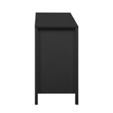 U_STYLE Entryway Cabinet with Wave Design - 3 Adjustable Shelves, 3 Drawers & Soft-Close Doors, N711P269066B