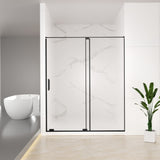 56-60" W x 72" H Semi-Frameless Sliding Shower Door, 5/16" Clear SCGG Tempered Glass, Matte W2011P272617