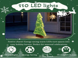 4FT Lighted Christmas Tree Yard Decorations, Pre-lit Holiday Decor with 110 Warm White LED Lights 73238893