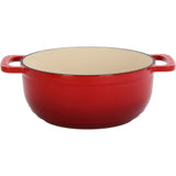 Cast iron 6QT cooking pot - Gradient red - Includes two silicone gloves - Enamel pot 23809115