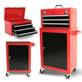 ZUN 3-Drawer Rolling Tool Chest with Wheels, Tool Chest with Large Storage Cabinet and Adjustable Shelf, 93922996