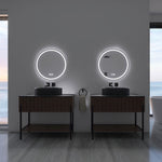 ZUN 24 in. White Framed Dimmable Anti-Fog LED Bathroom Vanity Mirror W716P233471