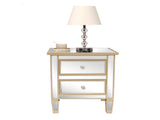 2-Drawer MDF Bedside Table with Mirror Finish 19.68*15.74*24.023in Rose Gold Silver 18774648
