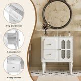 Retro Style 30'' Bathroom Vanity with Ceramic Sink Combo, Freestanding Single Vanity with 2 Drawers, N710P195635K