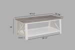 ZUN White Brown 3-Piece Set Table Top Cocktail Rectangular Coffee Table and Two Matching Square End B011P244337