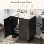 ZUN 30" Bathroom vanity Set with Sink, Combo Cabinet, Bathroom Storage Cabinet, Solid Wood Frame 45552570