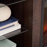TV Stand Electric Fireplace TV Stand Glass Shelves, 3D Fireplace TV Stand LED Lights Wood W2275P257463