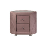 Velvet Upholstered Nightstand with 2 Drawers, Pink B016P257208