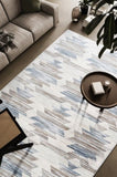 Eno Gamela Blue, Brown, Chocolate, Copper, Grey, Ivory and White Viscose Area Rug B055P315656