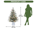 4.5ft Potted Pre-Lit Pencil Christmas Tree with 358 PE & PVC Tips & 100 Lights, White 02989186